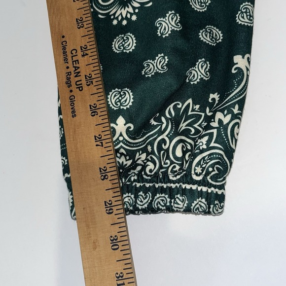 Crooks & Castles Green Paisley Jogger Sweatpants Mens Small Streetwear Trap - Picture 13 of 13